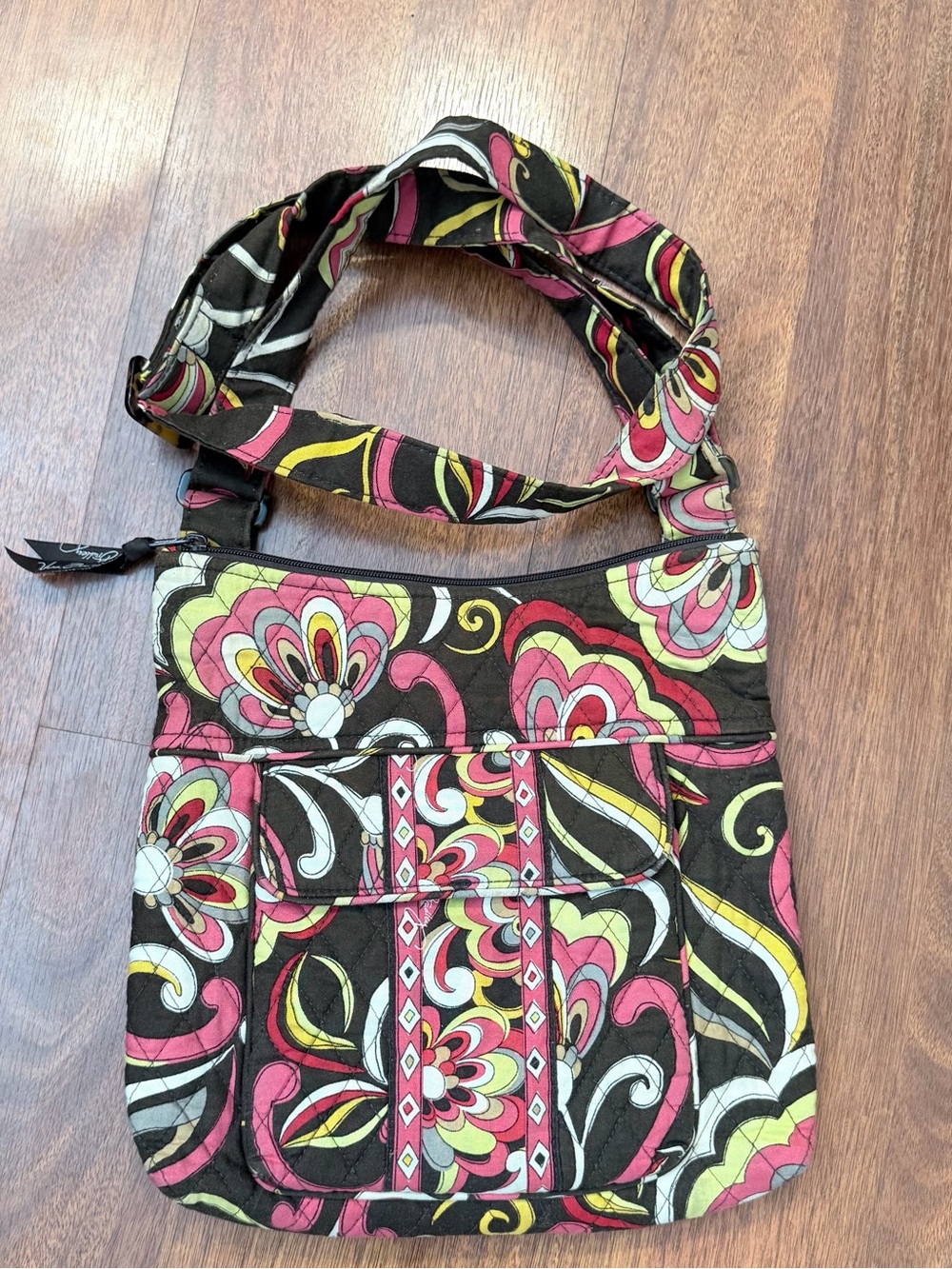 Vera Bradley Retired Mod Floral Pink Quilted Crossbody Bag Y2K
